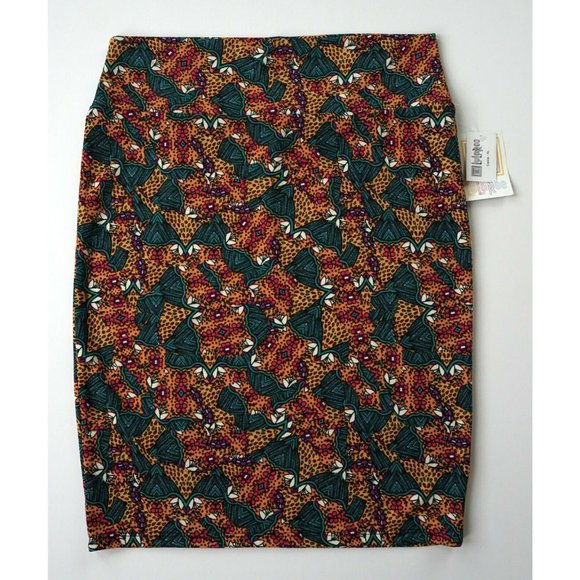 Last Chance! LULAROE Orange Turquoise Blue Cassie Floral Skirt - Picture 2 of 3
